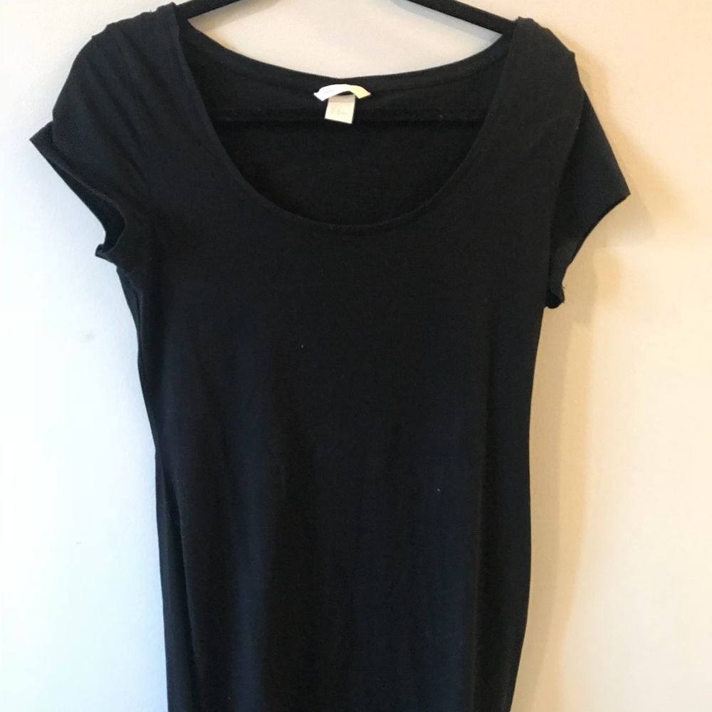 H&M basic black t shirt dress
